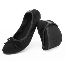 Women's closed ballet flats flat casual dance shoes black 37 EU