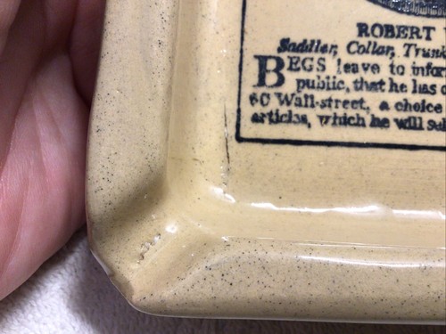 Moira Pottery Stoneware Vintage HEAVY Advertising Ashtray Robert Wilson Saddlery - Picture 8 of 10