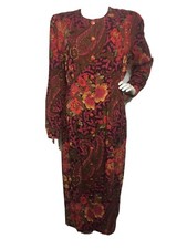 Vintage Success Long Sleeve Dress Paisley Design