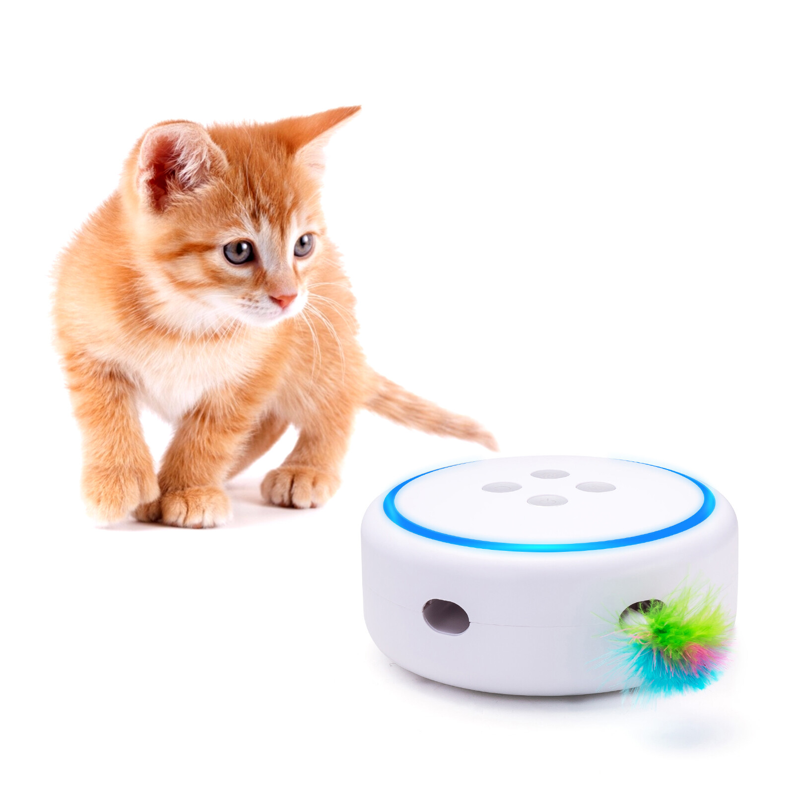 Automatic Interactive Cat Toy with Random Rotating Feather Electronic Pet Toys