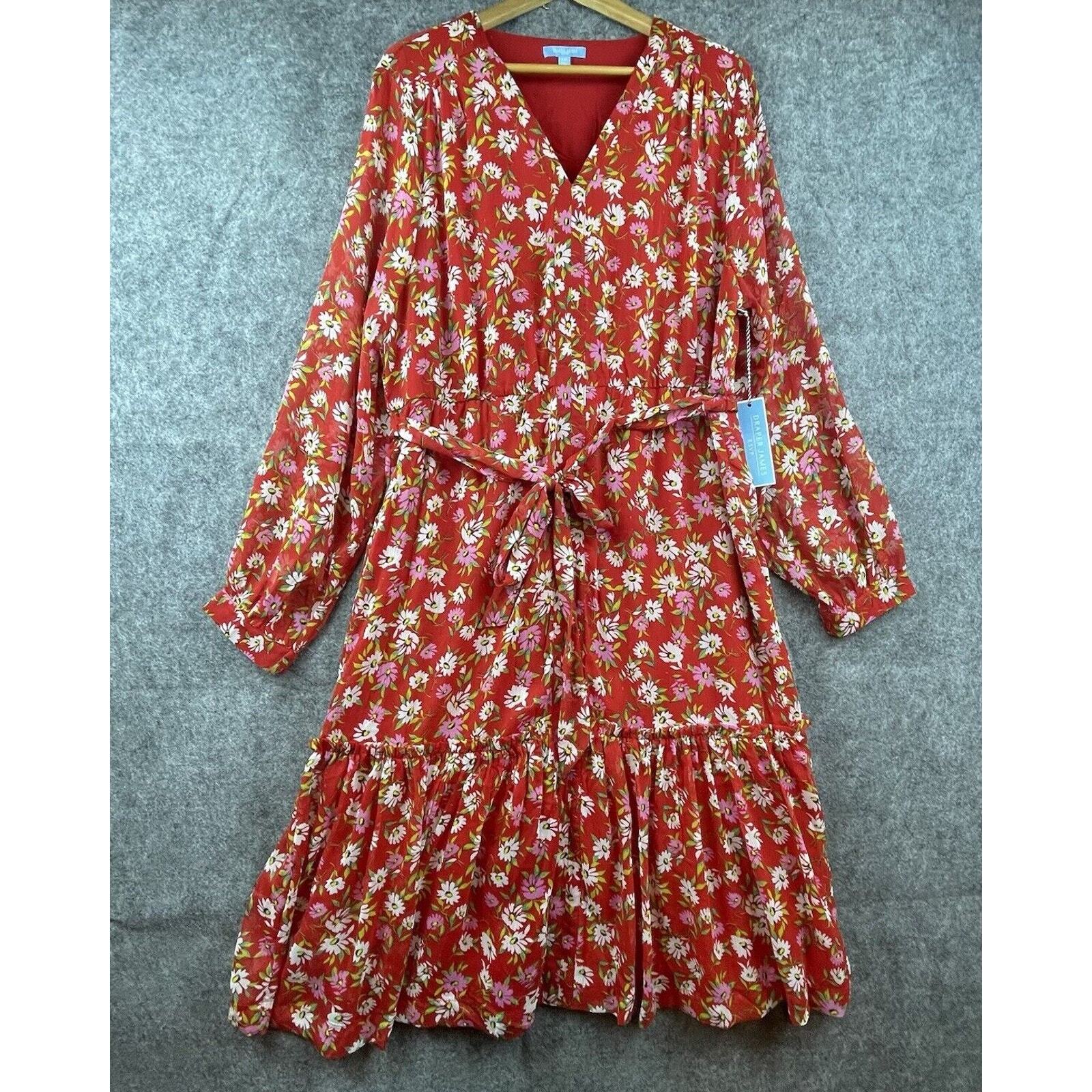Draper James RSVP Dress Womens XXL Button Front Belted Sheer Cottage Tomatogirl