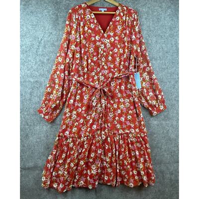 Draper James RSVP Dress Womens XXL Button Front Belted Sheer Cottage Tomatogirl