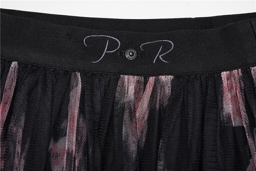 Punk Rave Women's Ruffles Mesh Half Skirt Dark Tie Dye Gauze Skirt Gothic Skirt - 第 14/29 張圖片