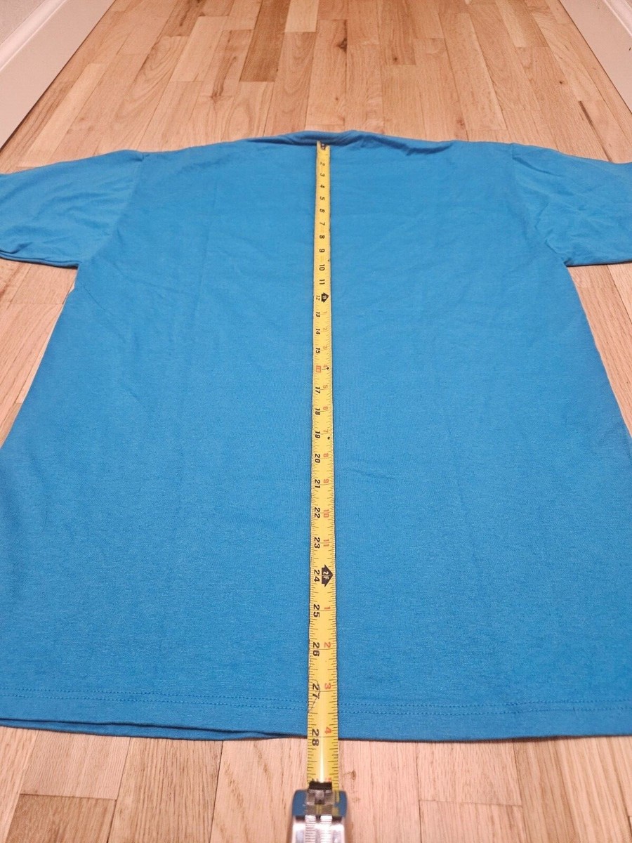 Vintage 90s Jerzee Cyan T-Shirt 50/50 Heavyweight USA Sizes M, L