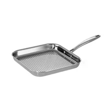 Grill Pan 18/10 Stainless Steel Gourmet Tri-Ply Clad 11 in Width Dishwasher-Safe