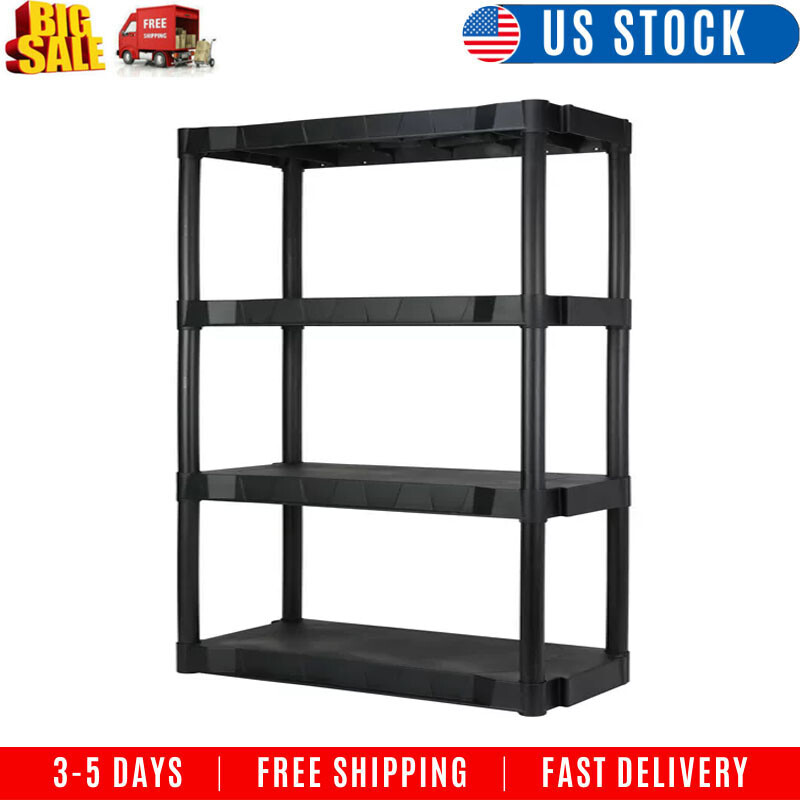 Hyper Tough 13.88"D x 30"W x 56.2"H 4 Shelf Plastic Garage Shelves