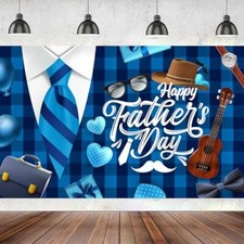 Happy Fathers Day Banner Backdrop Decorations, Happy Fathers Day Party