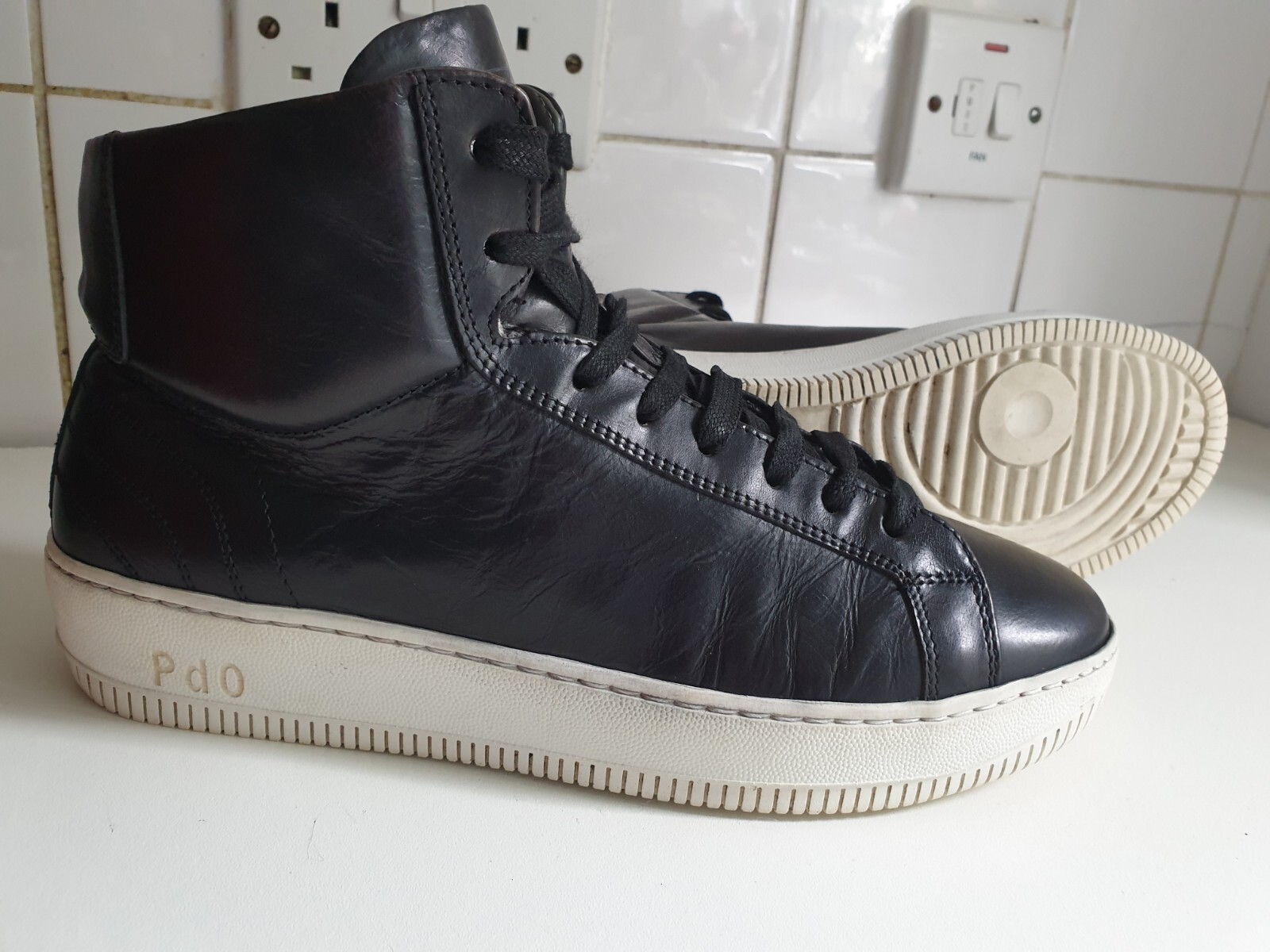 PANTOFOLA D’ORO PANTOFOLA D ORA SUPERMA PDO DESIGNER UK 6 EU 39 STIVALETTI DA UOMO IN PELLE NERA