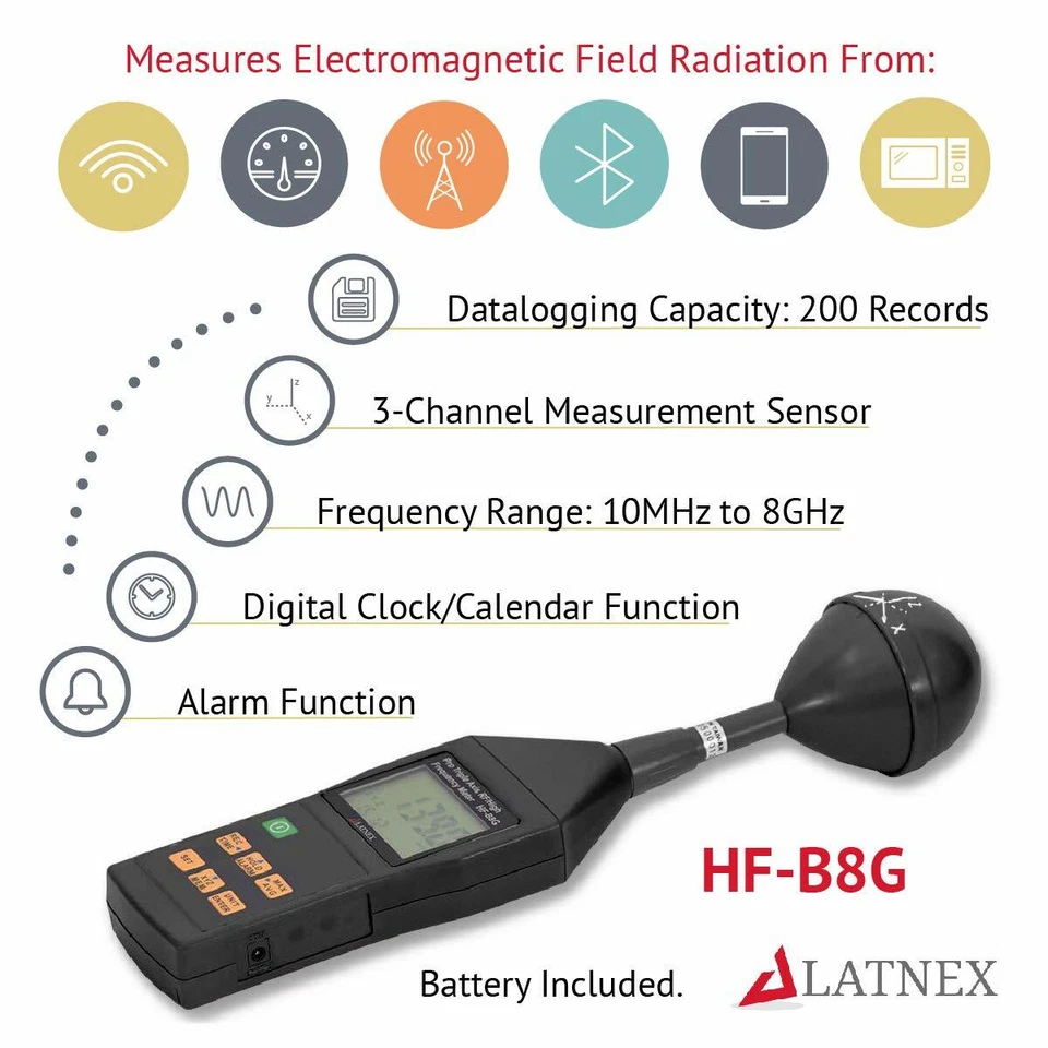 HF-B8G RF EMF Meter 5G Radiation Detector or Tester with Calibration Certificate - Image 2 of 4