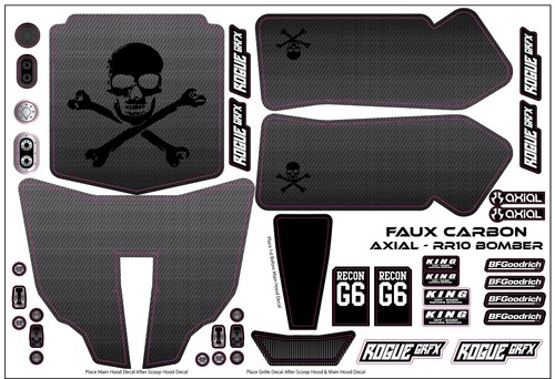Axial RR10 Bomber Body Graphic Wrap Skin- Faux Carbon | eBay