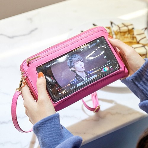 Damen Touchscreen Tasche Umhängetasche Handy Geldbörse Schulter RFID Schutz Geldbörse - Bild 14 von 27