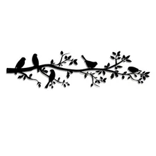 Metal Bird Wall Art - Vivid Birds on Branch Wall Decor Leaves with Birds Meta...