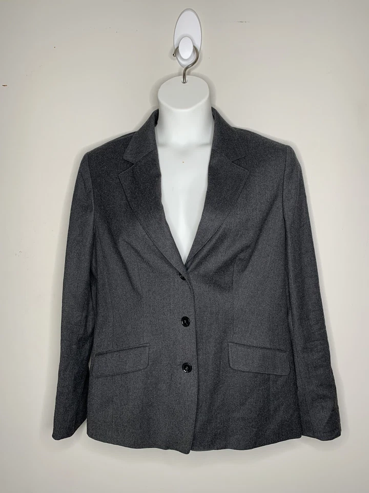 Laurel женщин размер 14 темно серый шерстяная смесь с подкладкой три пуговицы  - Изображение 2 из 4