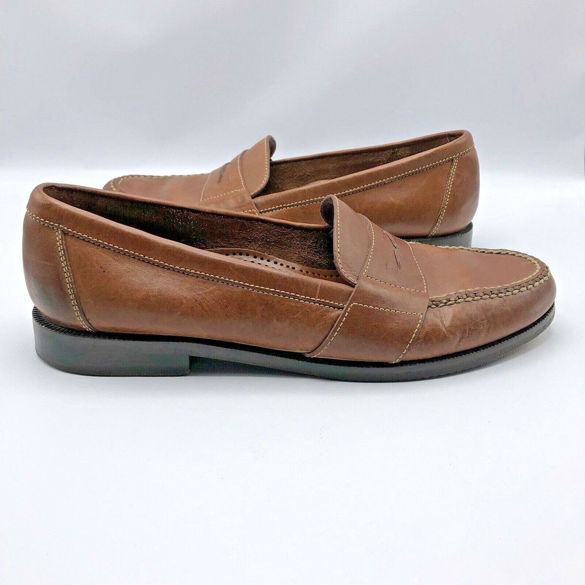 Cole Haan 01462 Douglas Men Brown Leather Penny Loafer Shoe 