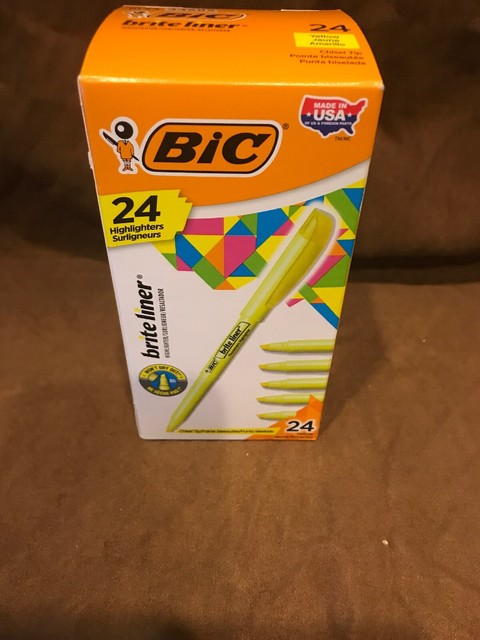 Bic brite lin hiliter 24pk bl241yel (070330346857)