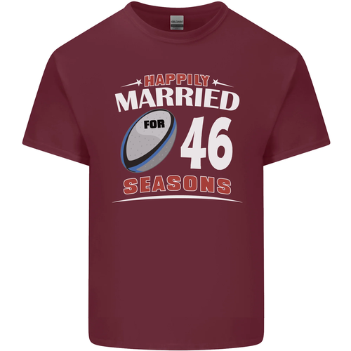 46 Year Wedding Anniversary 46th Rugby Mens Cotton T-Shirt Tee Top - Picture 63 of 110