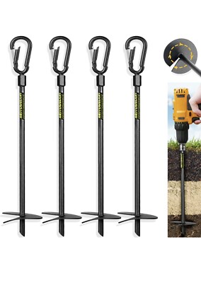 Heavy Duty Ground Anchors 18 Inches Spiral Blade Earth Anchor with Safety Buckle