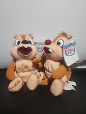 Chip and Dale Disney Store Plush Bean Bag Figure 8" Beanie Set NWT