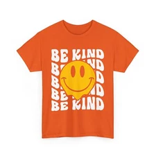 Be Kind Retro Groovy Cute Smile Happy Face Orange Unity Day T-Shirt