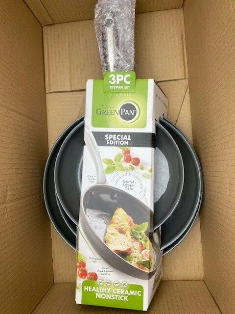 The Original GreenPan Special Edition 3 PC Frypan Set - 8"+9.5"+11" MSRP $129.99