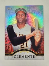 2017 Topps Complete Chrome Legends Red Refractor Card Roberto Clemente #ed 4 / 5