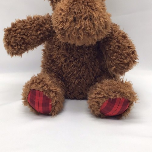 "Felpa de reno Bath & Body Works 12"" Navidad peluche marrón a cuadros regalo" - Imagen 6 de 15