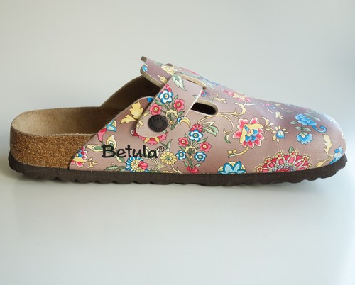 Zuecos mulas BETULA by BIRKENSTOCK ROCK BF (Boston) flores marrón mc US8 EU39 UK6 - Imagen 12 de 17