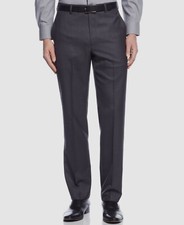  95 Calvin Klein Men's Gray Slim-Fit Flat Front Suit Trouser Dress Pants 36W 32L
