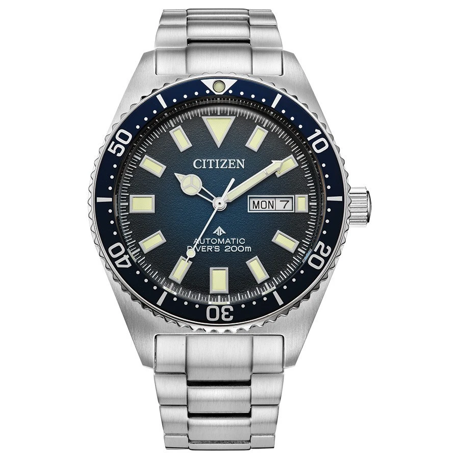 Citizen Men's Dive Day Date Indicator Automatic Silver Watch 41MM NY0129-58L