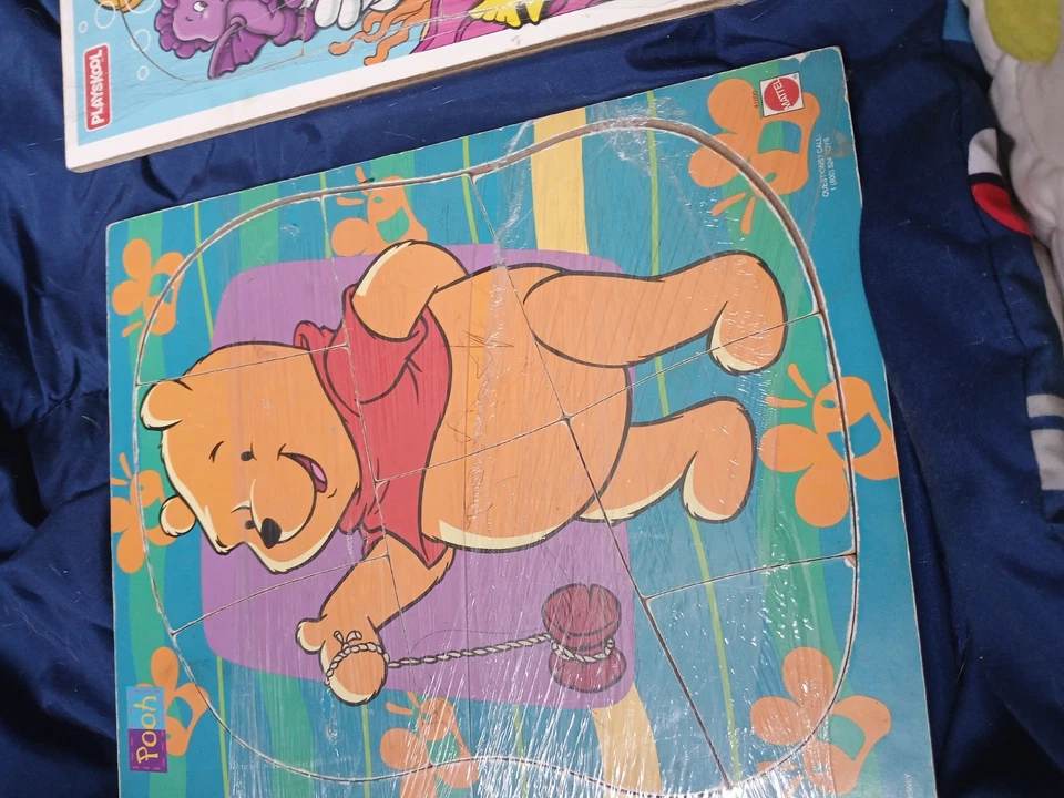 Hasbro&Mattel Wooden Puzzles Vintage Mrs. Potato Head, And Pooh Bear - Image 2 of 3