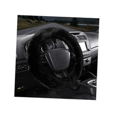 Fluffy Car Steering Wheel Cover, 15 Inch Soft Warm Plush Anti-Slip Furry Black