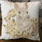 Pier 1 Imports Bunny Rabbit Spring Decor Easter Embroidered Appliqué Pillow