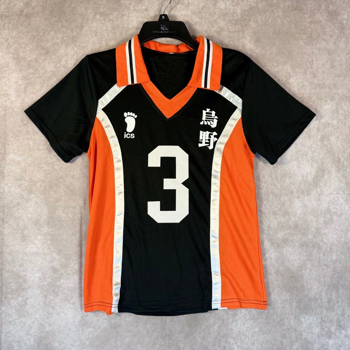 Haikyuu Karasuno Jersey Men XS Black Orange Asahi Azumane No 3