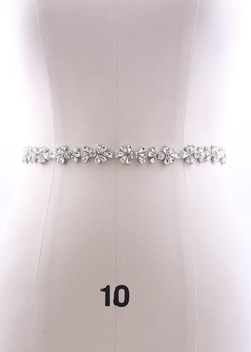 Handmade Jeweled Wedding Belt Rhinestone Wedding Belt Bridal Dress Sashes - Picture 4 of 24