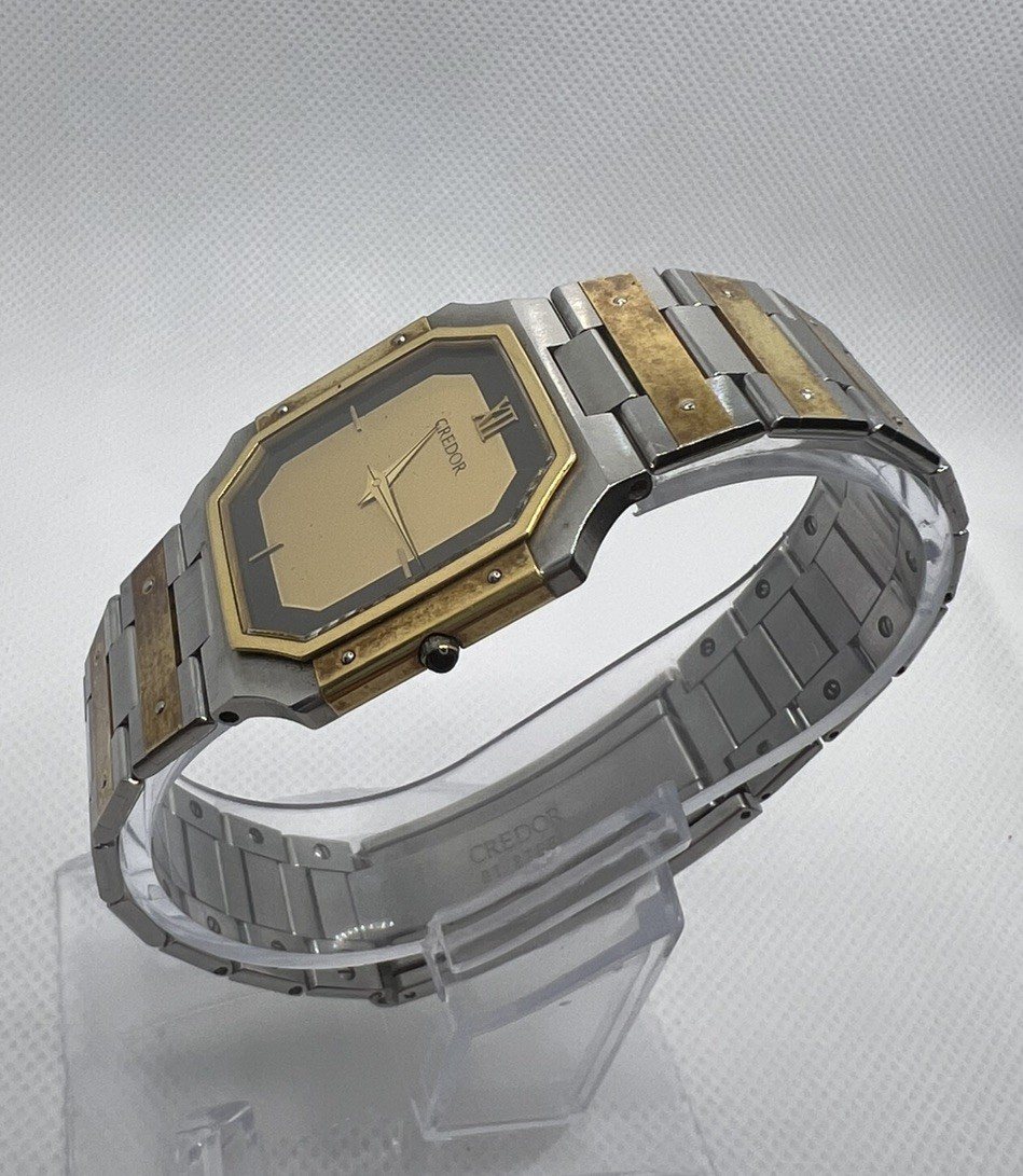CREDOR 9570-5210 18K MIDDLE 14K BEZEL ST.STEEL BACK Gold Seiko