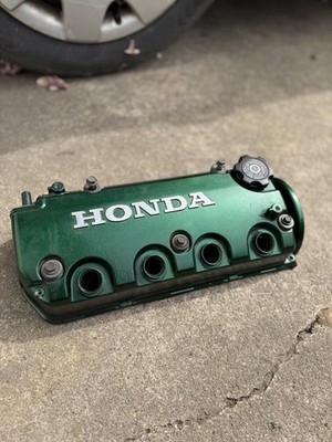 OEM 92-00 Honda Civic Valve Cover D16 Valve Cover (green) With Oil Cap And Bolts