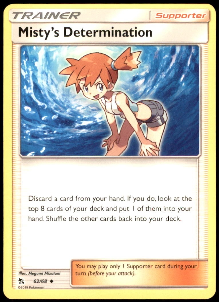 Misty's Determination Regular 62/68 HIF Hidden Fates Pokemon Card NM