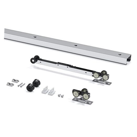 5FT/60in Sliding Pocket Door Hardware Kit Soft Close Mechanism, Aluminum Box