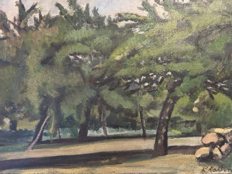 Huile sur toile signée : étude d'arbres vers 1905 - 1915 postimpressionnisme - Photo 3/4