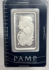 PAMP 1 Oz Silver Lady Fortuna Bar in Assay .999 fine - *Some Assay Damage*