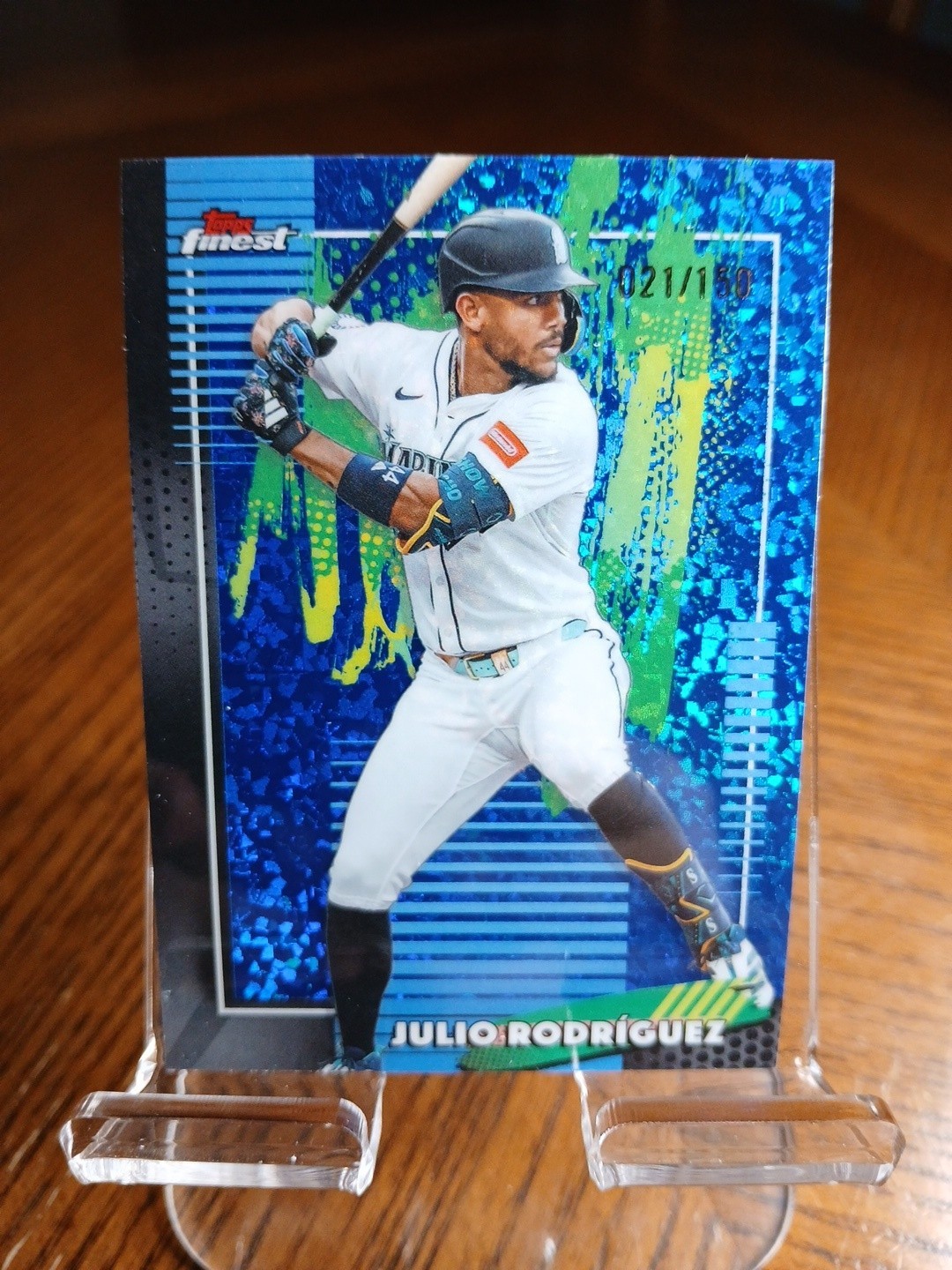 2026 Topps Finest #13 Julio Rodriguez Blue Mini Diamond 021/150