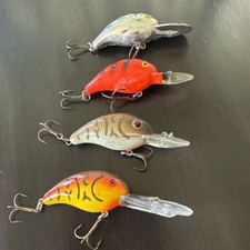 (4) Pre-Pradco Bandit 200 300 Series Crankbaits, Lot of 4 Fishing Lures