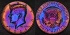 2024-P Bicentennial Kennedy Half Dollar gold, blue, and purple toning (56-32)