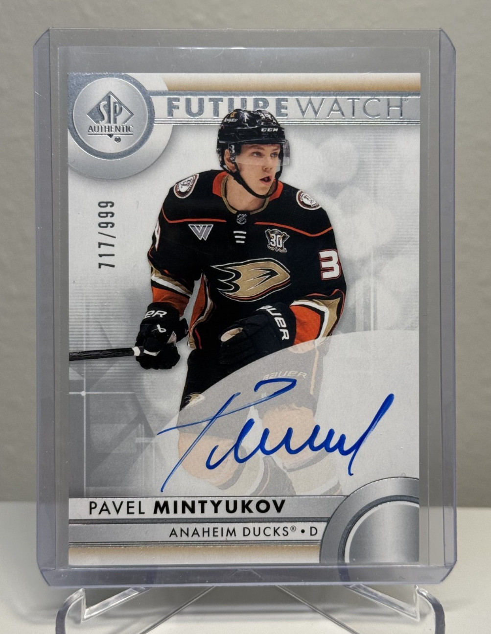 2023-24 SP Authentic Future Watch Auto #183 Pavel Mintyukov 717/999 Ducks