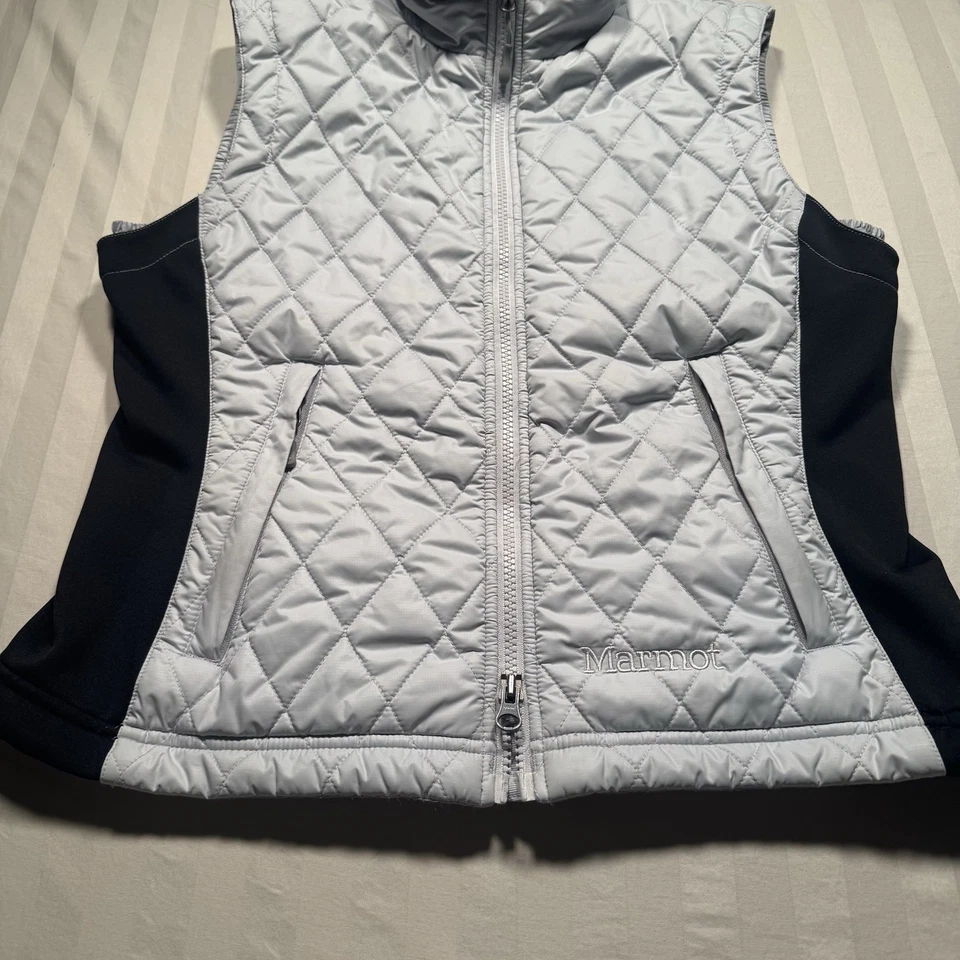 Marmot Quilted Puffer Vest Womens Size Medium Primaloft Full Zip Stretch Pockets - Image 3 of 4
