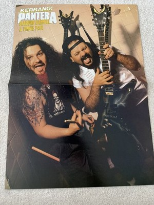 Vintage Kerrang Pantera Dimebag Darrell Vinnie Paul Double Sided Poster - RARE!
