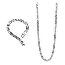 Gift Set Mens Jewellery Fred Bennett Stainless Steel Mens Bracelet and Necklace