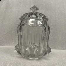 Vintage Jeanette National Glass Company Ribbed Glass Jar