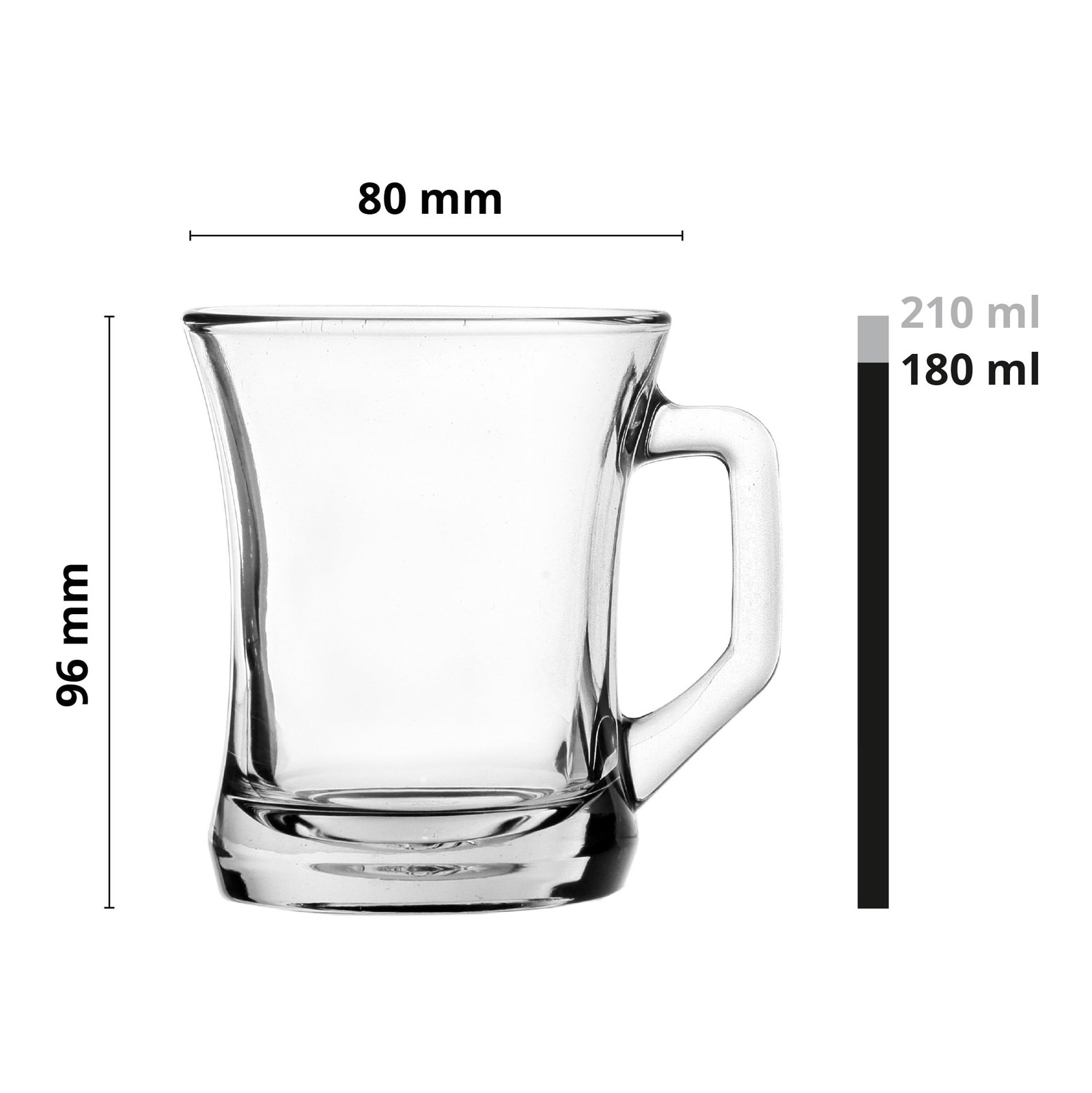 Verre à café avec anse tasse à thé 200 ml robuste lavable en machine - 2