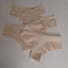 Victoria's Secret Lot of 4 No Show Cheekster Panties Size XS Beige NWOT Stretch